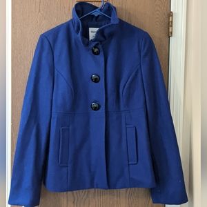 Royal Blue Old Navy Peacoat with Ruffled Collar